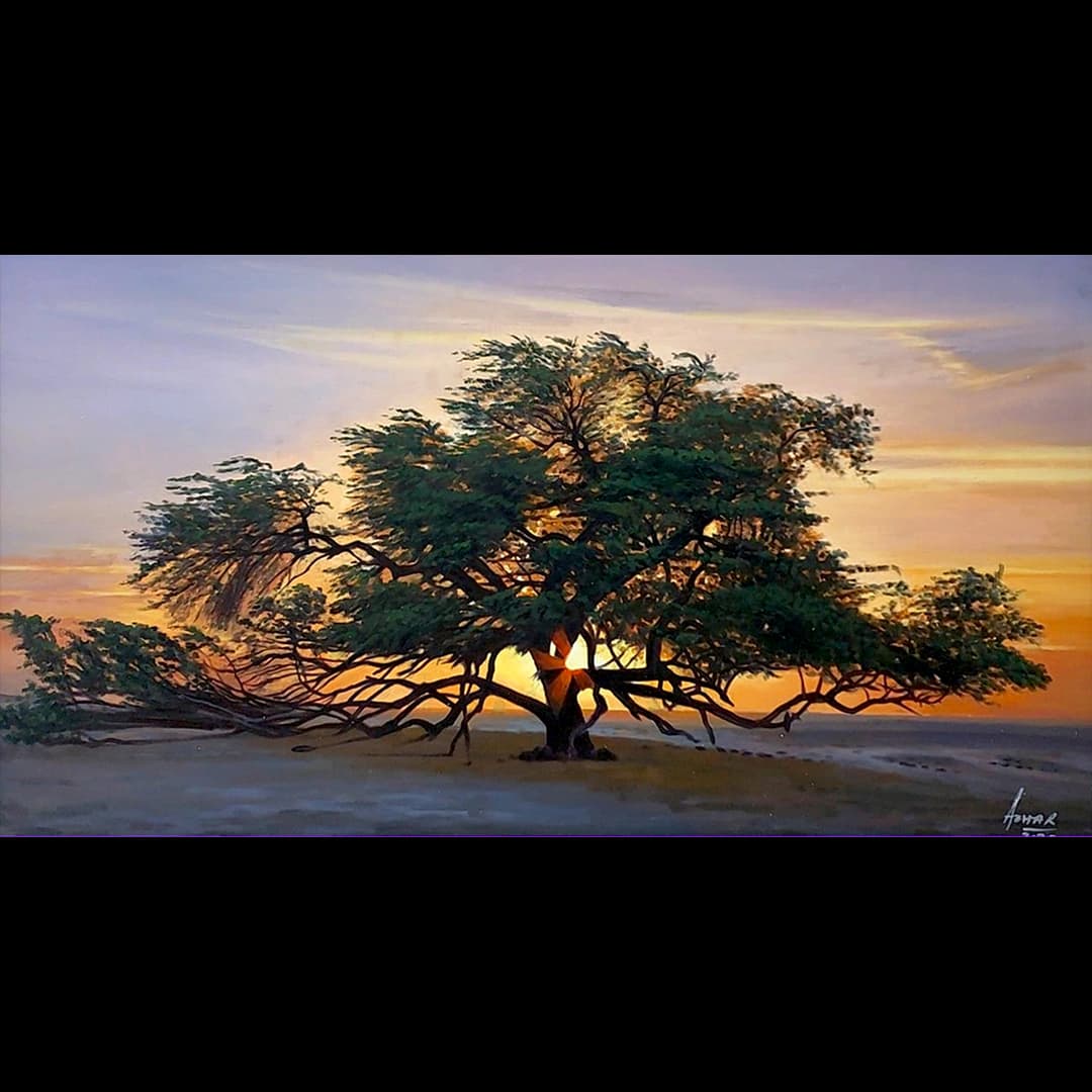 The Tree of Life (Shajarat-al-Hayat, Bahrain) — Oil Painting