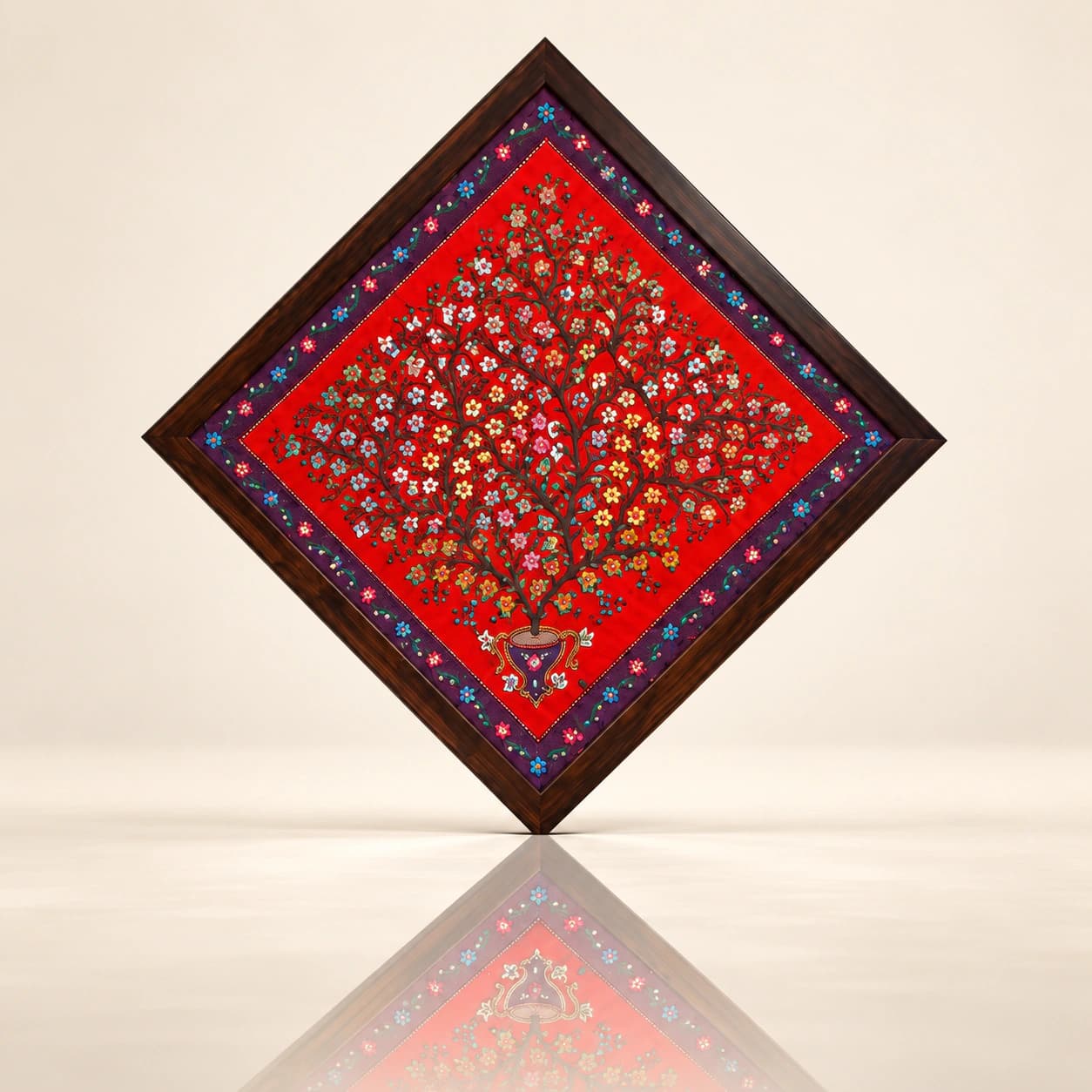 ''Blossoms of Kerman — Traditional Pateh'' — Cloth Art ( Wall Hangings)
